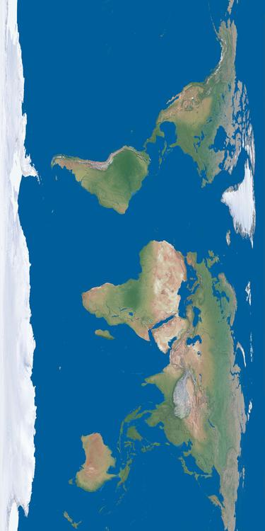 Aarde zonder wolken of poolijs