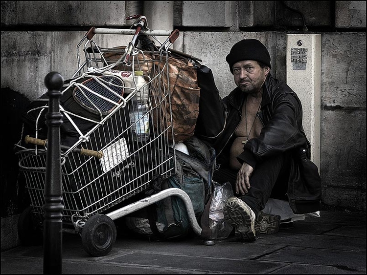 Foto dakloze in Parijs