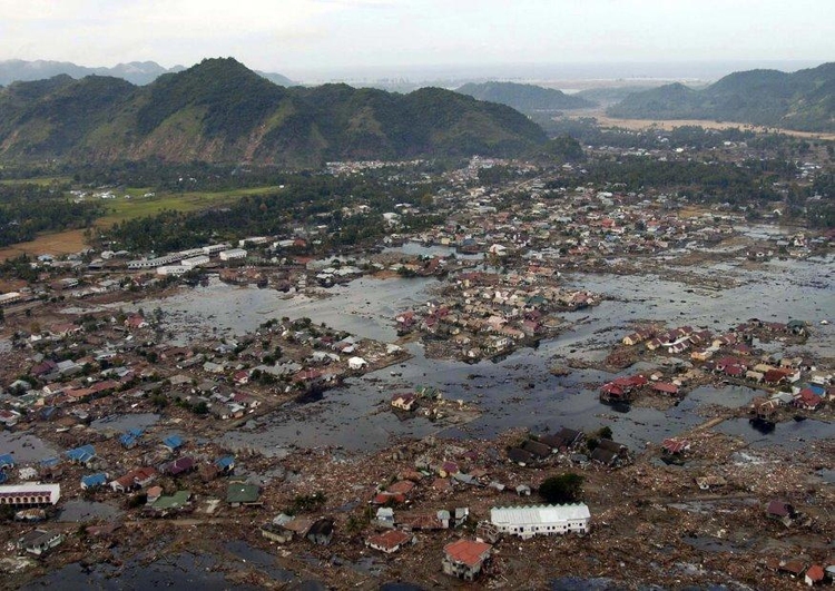 Foto dorp na Tsunami