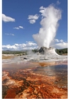 Foto eruptie geiser, Yellowstone National Park, Wyoming, USA.