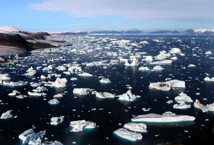 Foto gletsjers en ijsbergen