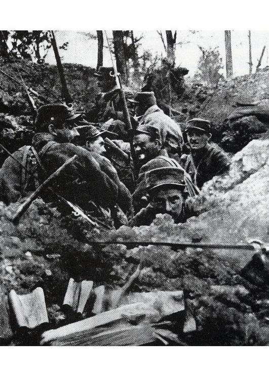 in de loopgraven, 1918