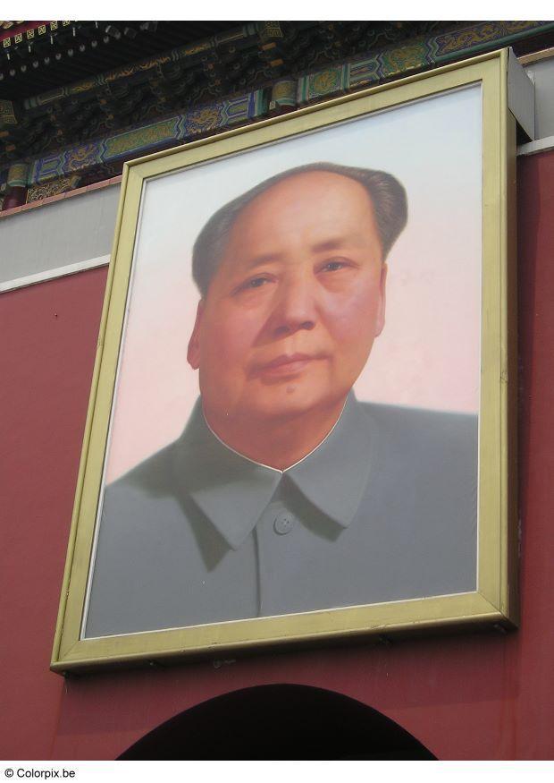 Foto Mao Zedong, Partijleider Volksrepubliek China