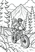 Kleurplaat mountainbiker