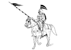 Kleurplaat ridder te paard