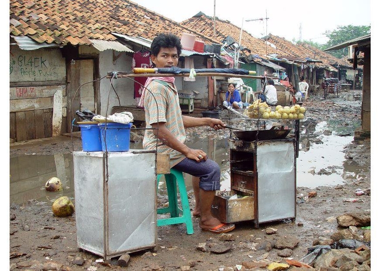 Foto sloppenwijk in Jakarta