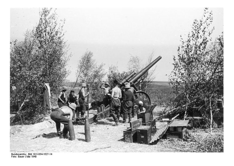 Foto soldaten laden kanon - Frankrijk