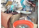 Foto's sorteren materiaal, sloppenwijk Jakarta