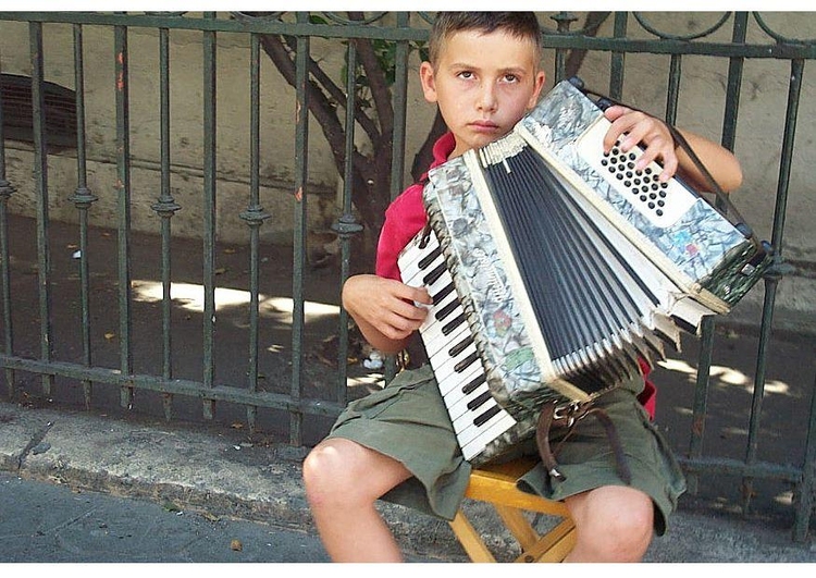 Foto straatmuzikant in Istanbul.