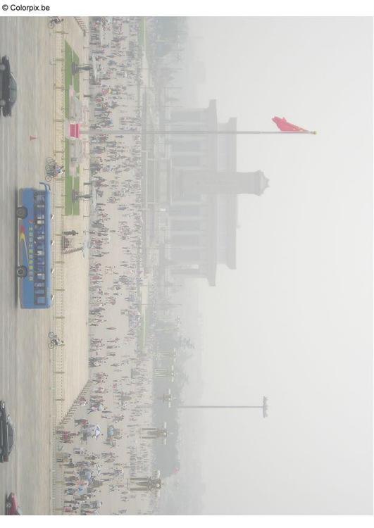 tiananmenplein met smog