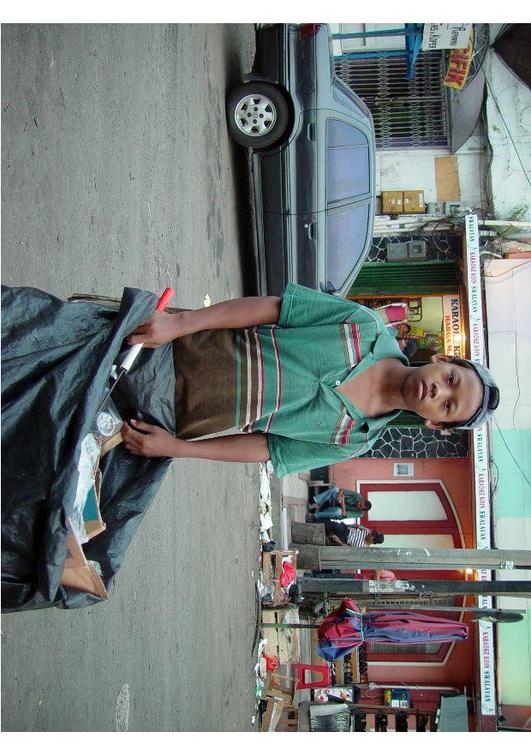 vuilnisophaler in Jakarta, Indonesie