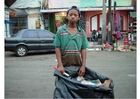 Foto vuilnisophaler in Jakarta, Indonesie