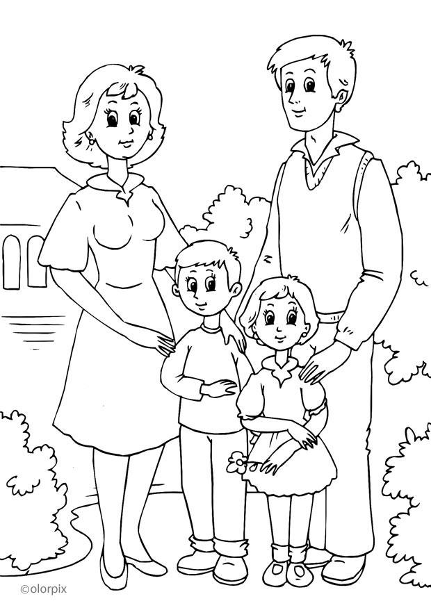 1. familie Kleurplaat 1. familie