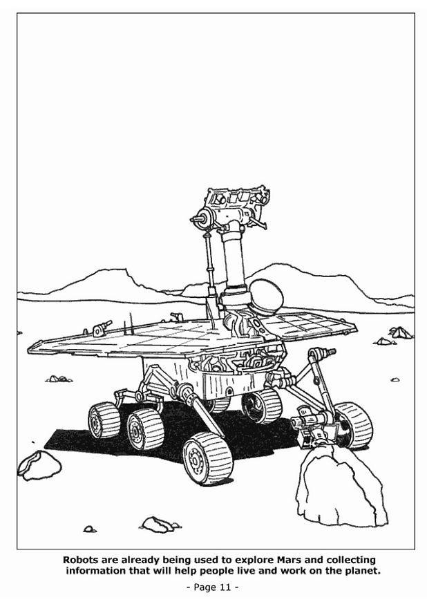 11- robots om mars te verkennen Kleurplaat 11- robots om mars te verkennen
