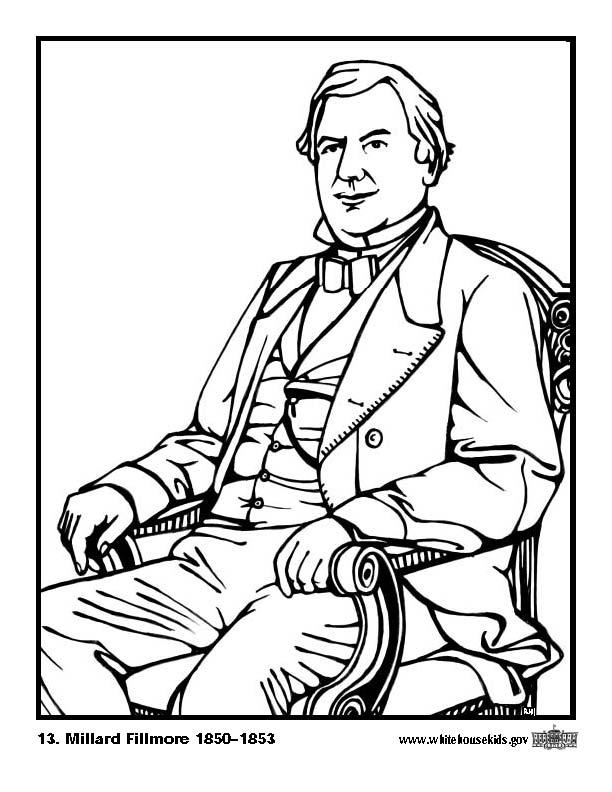 13 millard fillmore Kleurplaat 13 millard fillmore