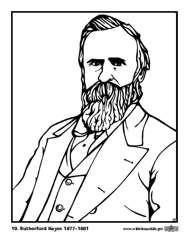19 rutherford hayes Kleurplaat 19 rutherford hayes
