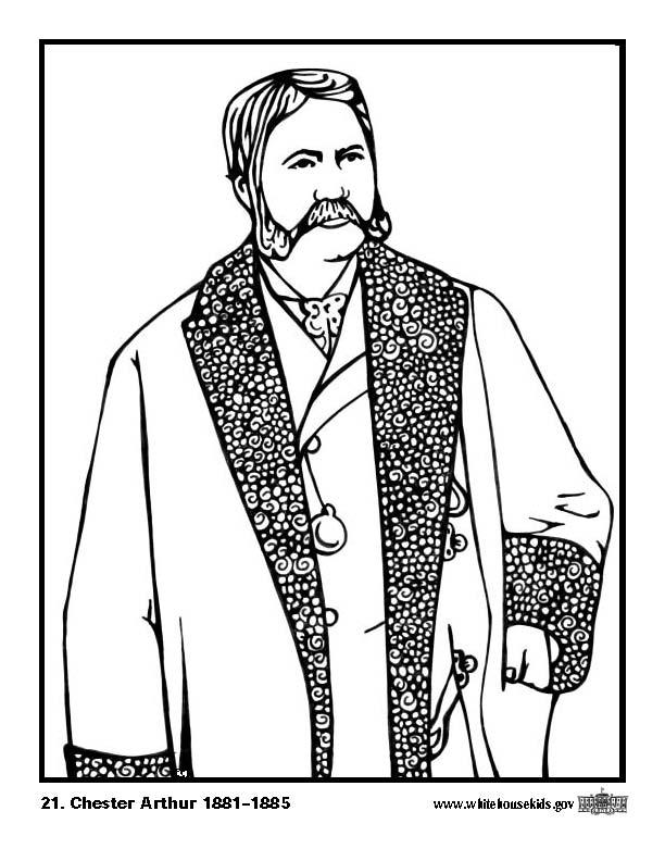 21 chester arthur Kleurplaat 21 chester arthur