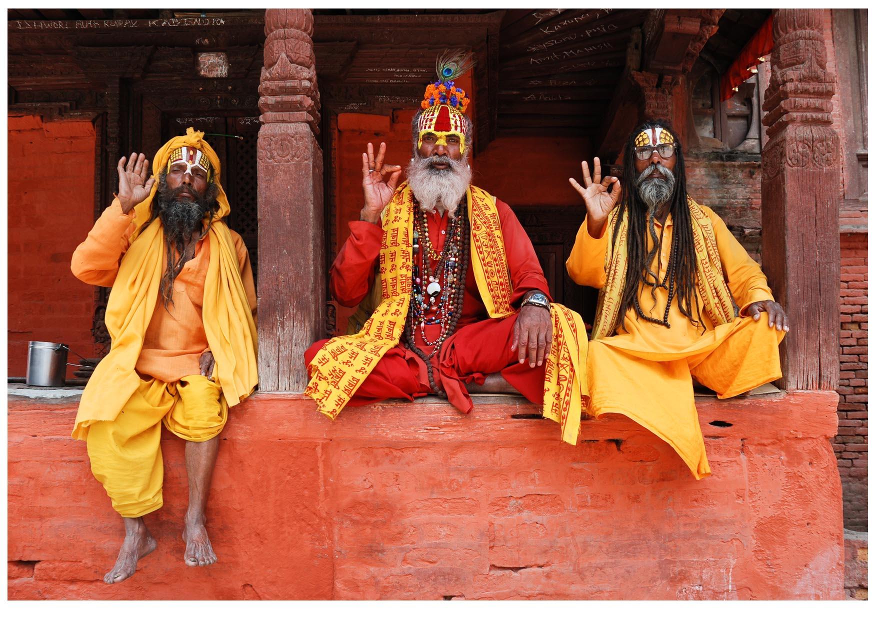 3 sadhus ( hindu heilige mannen )in nepal Foto 3 sadhus ( hindu heilige mannen )in nepal