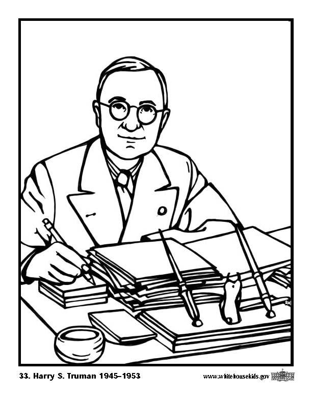 33 harry s. truman Kleurplaat 33 harry s. truman