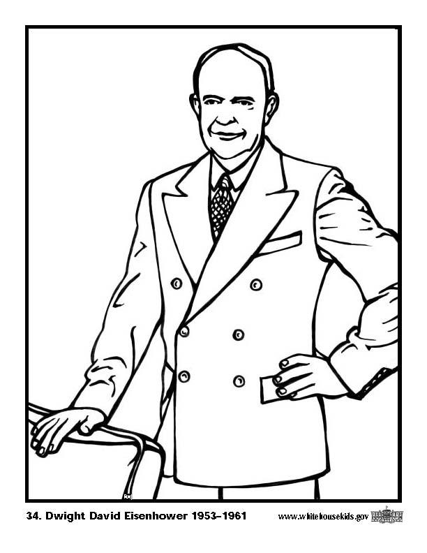 Kleurplaat 34 dwight david eisenhower