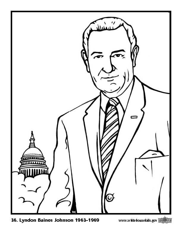 36 lyndon baines johnson Kleurplaat 36 lyndon baines johnson