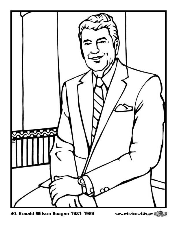 40 ronald wilson reagan Kleurplaat 40 ronald wilson reagan