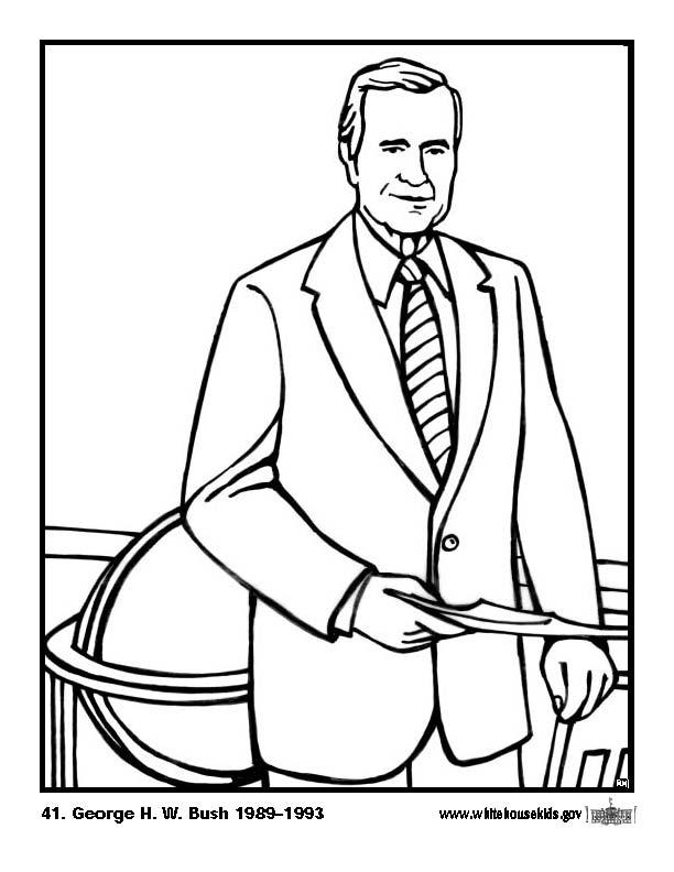 41 george h. w. bush Kleurplaat 41 george h. w. bush