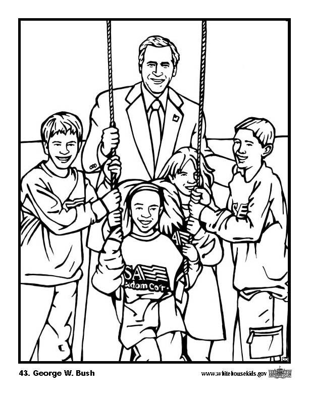43 george w. bush Kleurplaat 43 george w. bush