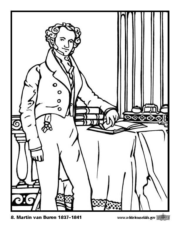 08 martin van buren Kleurplaat 08 martin van buren