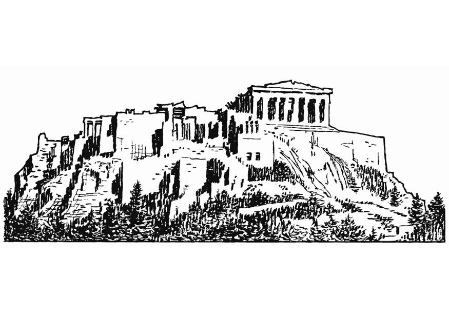 acropolis Kleurplaat acropolis
