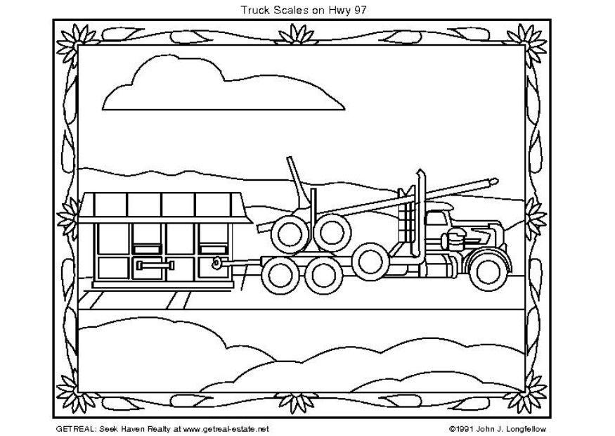 Kleurplaat amerikaanse truck