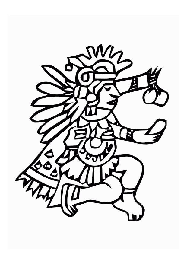 azteken Kleurplaat azteken