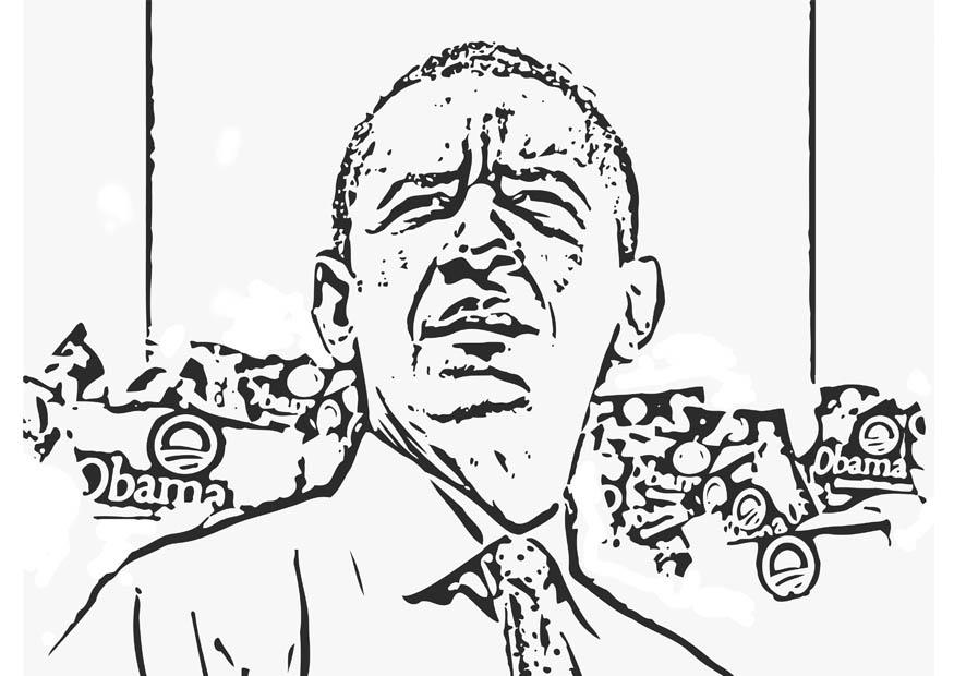 barack obama Kleurplaat barack obama