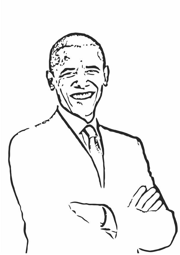barack obama Kleurplaat barack obama