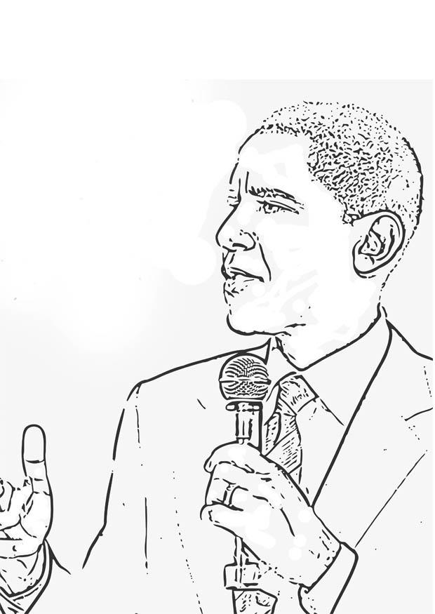 president barack obama Kleurplaat president barack obama
