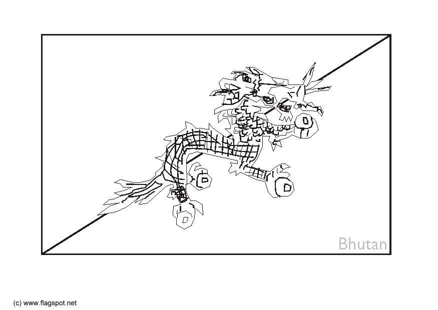 bhutan Kleurplaat bhutan