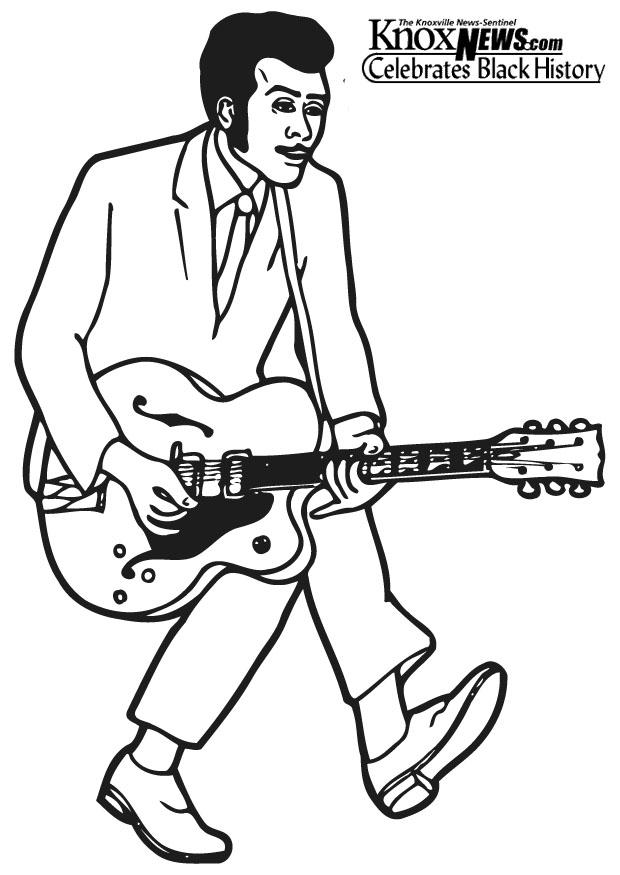 chuck berry Kleurplaat chuck berry