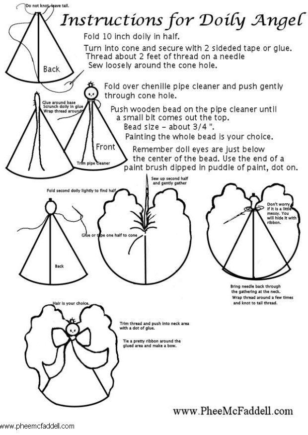doily angel Kleurplaat doily angel