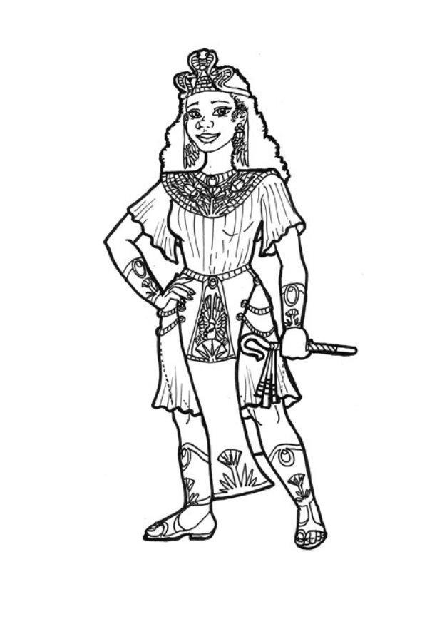 egyptische prinses Kleurplaat egyptische prinses