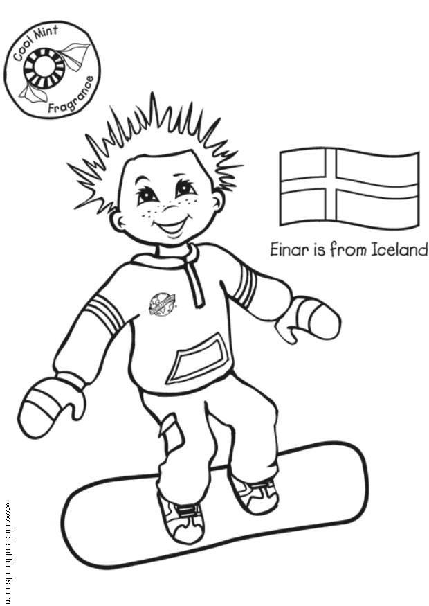 einar uit ijsland Kleurplaat einar uit ijsland