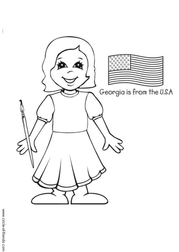 georgia uit de usa Kleurplaat georgia uit de usa