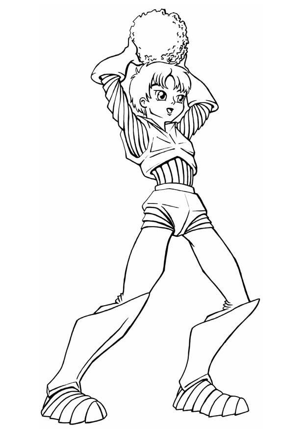 Kleurplaat manga kid