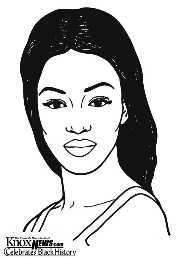 Kleurplaat naomi campbell