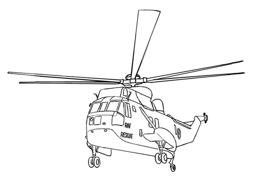 Kleurplaat seaking helicopter