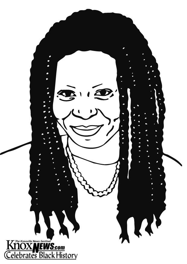 whoopi goldberg Kleurplaat whoopi goldberg