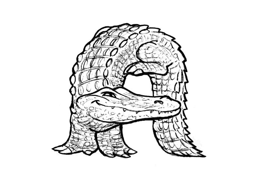 a-alligator Kleurplaat a-alligator