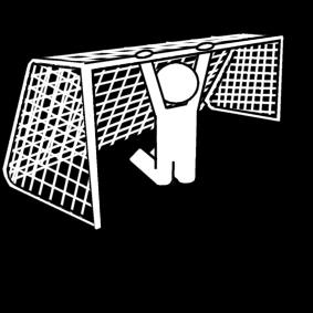 aan het goal hangen Kleurplaat aan het goal hangen