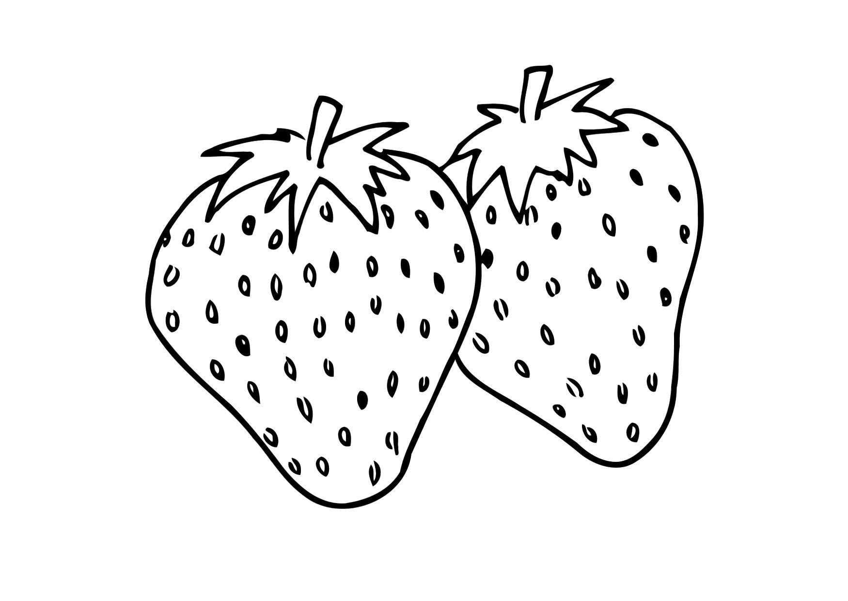 aardbei Kleurplaat aardbei