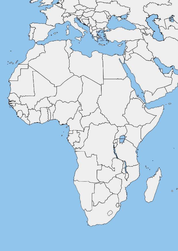 Afbeelding blanco kaart afrika