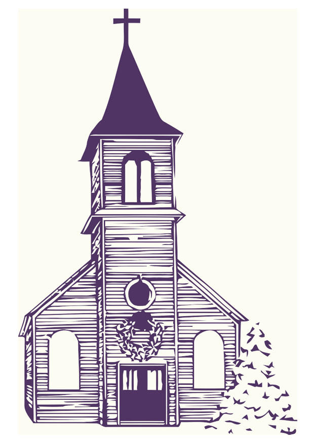 Afbeelding kerk in de winter 
